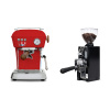 Ascaso Dream PID, Love Red + Eureka Mignon Libra 65 All Purpose, CR black