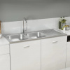 zahrada-XL Kuchynský drez, 2 vaničky, strieborný 1200x600x155 mm, oceľ 147239