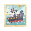 Viga Drevené puzzle pre najmenších 9 ks Loď 22x1x22 plnofarebný motív