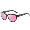 Techsuit - Sunglasses Polarized (A572) dámske polarizačné slnečné okuliare s UV ochranou z PC - čierne / ružové zrkadlové