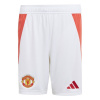 adidas Manchester United Home Shorts 2024 2025 Juniors White 13 Years