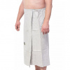 . Pánsky kilt do sauny s výšivkou, ľanový, prírodný 75*145 cm