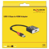Delock 62736 USB 3.0 / HDMI káblový adaptér [1x USB 3.2 gen. 1 zásuvka A - 1x HDMI zásuvka] čierna pozlátené kontakty, s feritovým jadrom 20 cm; 62736