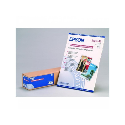 Epson Premium Semigloss Photo Paper, foto papier, pololesklý, biely, Stylus Photo 1270, 2000P, A3+, 251 g/m2, 20 ks, C13S041328