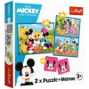 Disney: Mickey a Minnie puzzle a pamäťová karta 2 v 1 sada - Trefl