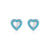 GRACE Silver Jewellery Stříbrné náušnice Tyrkysové Srdce - stříbro 925/1000 E-RHE1571/223 Tyrkysová