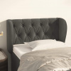 vidaXL Čelo postele so záhybmi tmavosivé 83x23x78/88 cm zamat