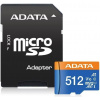 ADATA MicroSDXC karta 512GB Premier UHS-I C10 V10 (R:100/W:25 MB/s) + SD adaptér AUSDX512GUICL10A1-RA1