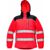 CERVA KNOXFIELD HI-VIS / Zimná reflexná bunda s kapucňou - červená S