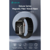 Deví řemínek Deluxe Magnetic Fiber Watch Band 44/45/46mm - Black