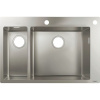 HANSGROHE S712-F655 nerezový dvojdrez, montáž na pracovnú dosku/do roviny, s otvorom pre excenter, 755 x 500 mm, nerezová oceľ, 43310800