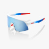 100 percent 100% S3 - TotalEnergies Team Matte White / Metallic Blue - HiPER Blue Multilayer Mirror Lens Športové cyklistické okuliare