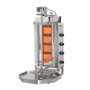 POTIS Plynový gril na kebab/gyros, 4 vykurovacie polia, záťaž 30 kg, 7 kW, 500x395x920 mm, nádoba na tuk 500x500 mm | POTIS, G2/zemný plyn