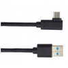 PREMIUMCORD Kabel USB typ C/M zahnutý konektor 90° - USB 3.0 A/M, 2m ku31cz2bk