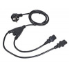 C-TECH kabel síťový 220/230V napájecí, 1,8m, rozdvojka Y, VDE
