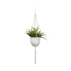 Macramé závesný držiak na kvetináč z bavlny 120 cm biely