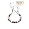 Strieborný náhrdelník Swarovski - W 022 N / powder rose /