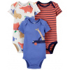 CARTERS CARTER'S Body krátky rukáv Brownblue chlapec LBB 3ks NB/ veľ. 56