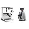 Rancilio Silvia E, white + Eureka Mignon Zero 65 All Purpose, CR chrome