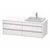 Duravit Ketho Umývadlová skrinka 50x140x55 cm, pravá, 4 zásuvky, lesklá biela KT6757R2222