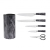 HOME ELEMENTS Sada kuchynských nožov s mramorovým vzhľadom a blokom, 6 ks