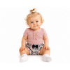 Baby Nellys Dojčenské rebrované body s gombíkmi kr. rukáv, Girl - púdrové