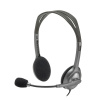 Logitech H110 Slúchadlá s mikrofónom Kábel Pres hlavu Kancelária / call centrum Čierna, Strieborná (981-000271)