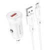 Rychlonabíjačka do auta Borofone BZ18 vrátane dátového kábla microUSB 18W biela