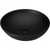 CERANO - Umývadlo keramické Tahia - na dosku - čierna matná - ⌀ 43 cm CER-403380