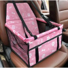 Skladacia bezpečnostná sedačka pre psa do auta, prenoska pre domáce zvieratá, ružová so vzorom