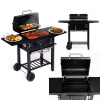 Charcoal garden grill with lid, adjustable grate, thermometer and ash collector, MultiGarden
