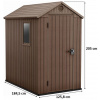 KETER DARWIN 4 x 6 záhradný domček, 125,8 x 184,5 x 205 cm, hnedý 17209417