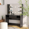 zahrada-XL Toaletný stolík s LED svetlami 100x40x135 cm MDF lesklý čierny 331541