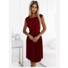 Numoco 311-15 LILA Plisované šaty s krátkym rukávom - farba vínová