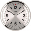 TWINS Nástenné hodiny Twins 14 silver 32cm