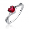 Olivie Strieborný prsteň SRDCE RUBY 3635 Velikost prstenů: 6 (EÚ: 51 – 53) Ag 925; ≤1,6 g.