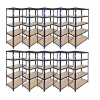 Fistar !!! Akčný balíček: 10x Regál 1800x600x400 mm lakovaný 5-policový, nosnosť 875 kg - ČIERNY