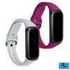 Silikónový remienok Samsung Galaxy Fit (SM-R370) – sada 2ks (malinová,svetlo-šedá)