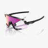 Športové cyklistické okuliare 100% SLENDALE - Gloss Black - Purple Mirror Photochromic Lens Čierna Športové cyklistické okuliare