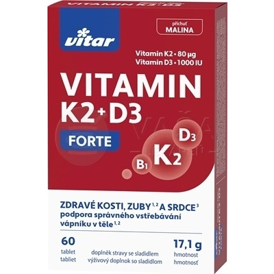 Vitar Vitamín K2 + D3 Forte 60 tabliet
