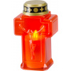 Sviečka MagicHome, kríž, LED, na hrob, červená, 2xAA, 15,3x6,8 cm, (súčasť balenia 2xAA)