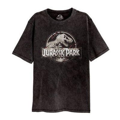 Pánské tričko Jurassic Park|Jurský park: Scratched Logo (S) černá bavlna