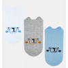 Dojčenské ponožky, 3 páry - Noviti - Medvedík, biela/modrá/sivá, veľ. 12-18 m Noviti