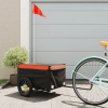 vidaXL Nákladný príves za bicykel čierno-oranžový 30 kg železo