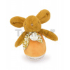 Plyšový zajačik Musical Night Light Ocher Doudou et Compagnie s hudbou bielym šumom a svetlom žltý 16 cm od 0 mes