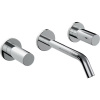 LAUFEN Kartell 3-otvorová umývadlová batéria pod omietku, pre nástennú montáž, s otočnými rukoväťami, s rozetami, výtok 175 mm, chróm, H3123360041201