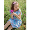 Dievčenské šaty FLORAL s krátkym rukávom - 140 - Floral modrá