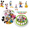 DIGITÁLNA TLAČ Jedlý obrázok na tortu Myšiak Mickey MINNIE + POSTAVY TEXT 71