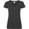 Fruit of the Loom Tričko Lady-Fit Valueweight V-Neck T s výstřihem do V, krátký rukáv, dámské COT16139800204-black XL Černá