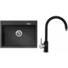 Set Sinks G9974 (dřez Maximo 680 Metalblack 74 + baterie Vitalia Metalblack 74)